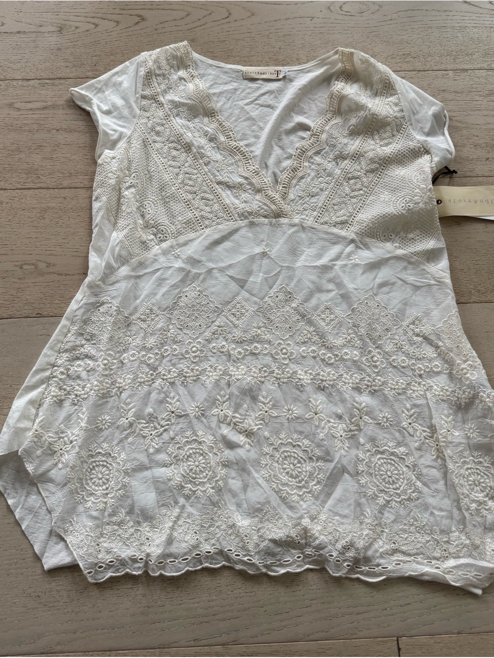NWT Johnny Was 4 Love and LibertyLace boho top L